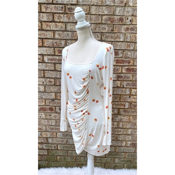 NWT Free People Celia Square Neck Floral Dress - Picture 4 of 9